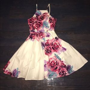 Floral white/pink dress.